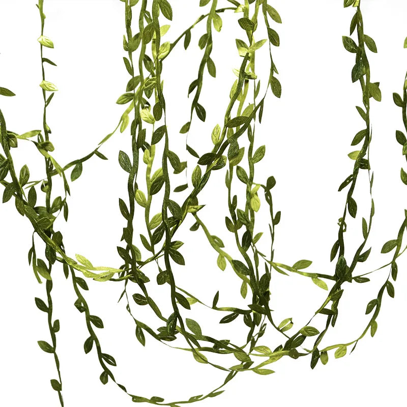 10 Meter Seidenblattförmige künstliche grüne Blätter für Dekoration, DIY-Kranz, Geschenk, Scrapbooking, Basteln