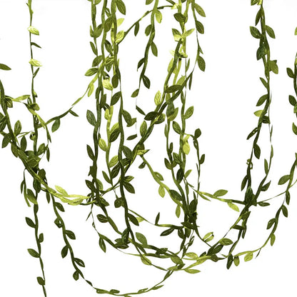 10 Meter Seidenblattförmige künstliche grüne Blätter für Dekoration, DIY-Kranz, Geschenk, Scrapbooking, Basteln